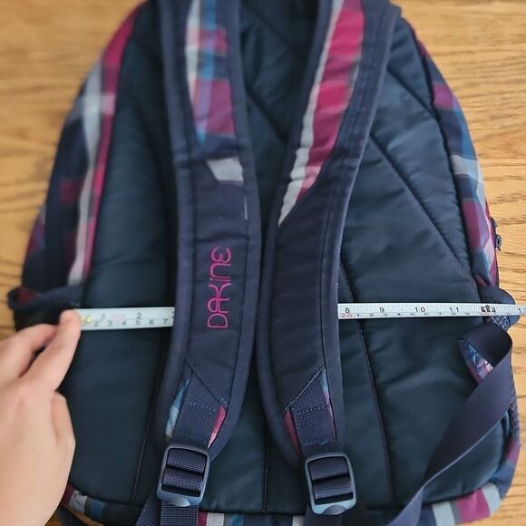 Dakine Laptop Backpack Garden Plaid - Gray Navy Purple Travel School - Picture 11 of 12